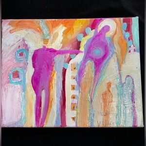 “Guardians” Acrylic OriginalPainting 14”x11” Canvas Hand paintedVictoria Heisler